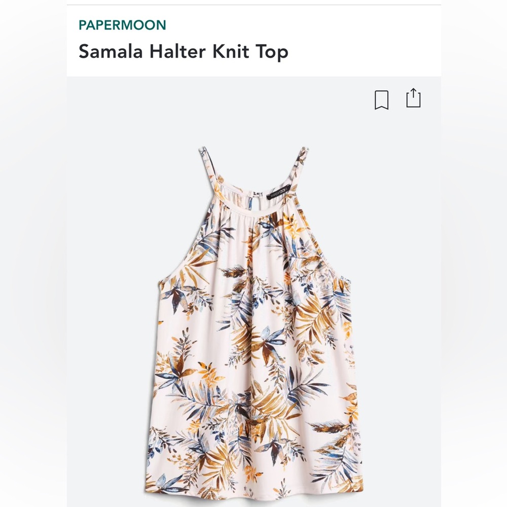 Papermoon “Samala” halter tank NWT!